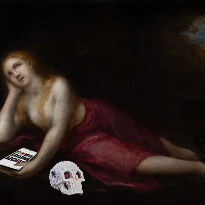 Maddalena in meditazione in una grotta 2.0